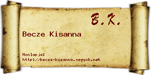 Becze Kisanna névjegykártya